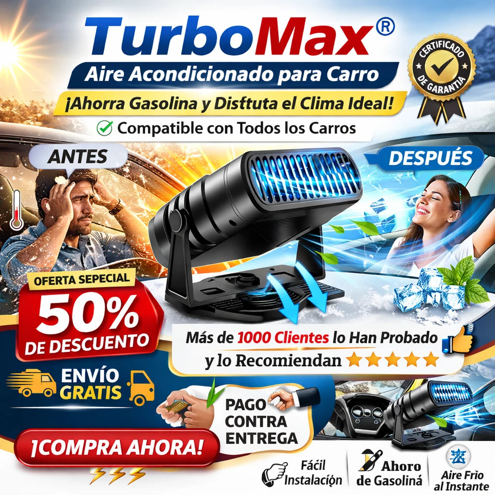 TurboMax® Aire acondicionado para carro, ahorra gasolina, compatible con todos los carros que no tienen aire acondicionado