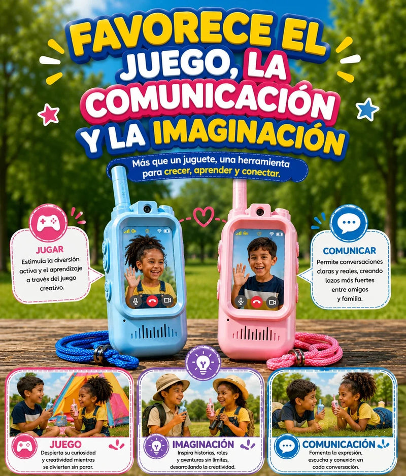PAGUE 1 Y LLEVE 2 Walkie Talkie Inteligente con Videollamada, pantalla HD, batería de 1000 mAh