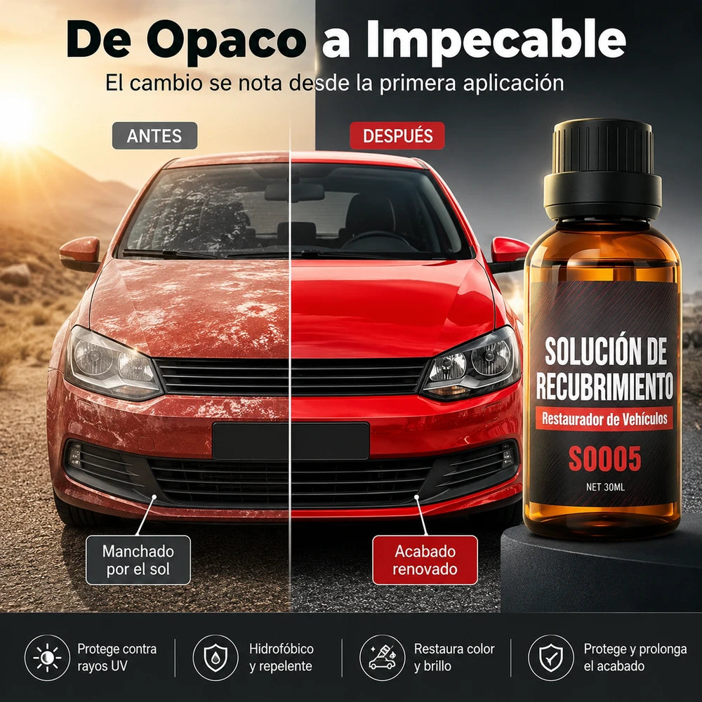 SOLUCIÓN DE RECUBRIMIENTO Recupera el brillo de tu vehículo instantáneamente (restaurador de vehículos)