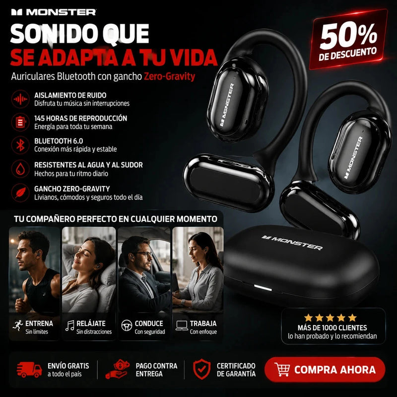 Auriculares Inalámbricos de Titanio Open Ear