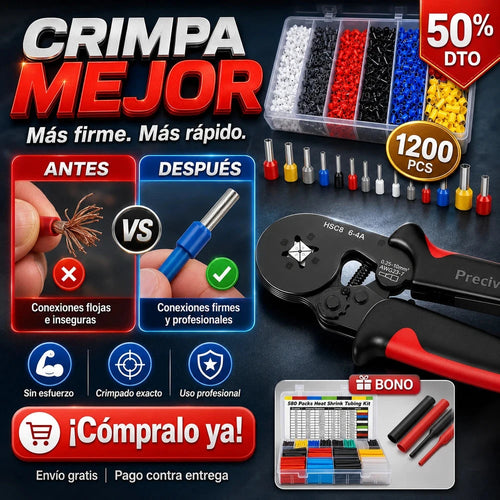 Alicicates de crimpado autoajustables con terminales