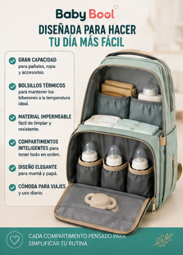 Baby Bool, maletín para bebes con con cambiador, organizador de bolsas de pañales para mamás, papás, bolsas cambiadoras grandes para bebés, cambiador plegable, bolsillos aislados, correas para cochecito, artículos esenciales para bebés