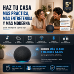 Alexa Amazon Echo Dot, Bluetooth 6.0, control de musica con función de dictado, control de electrodomésticos y hogar + IA integrado para respuestas precisas a tus requerimientos
