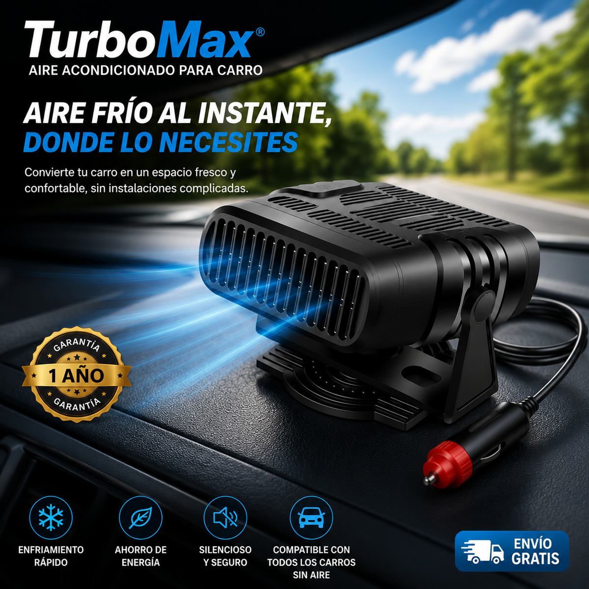 TurboMax® Aire acondicionado para carro, ahorra gasolina, compatible con todos los carros que no tienen aire acondicionado