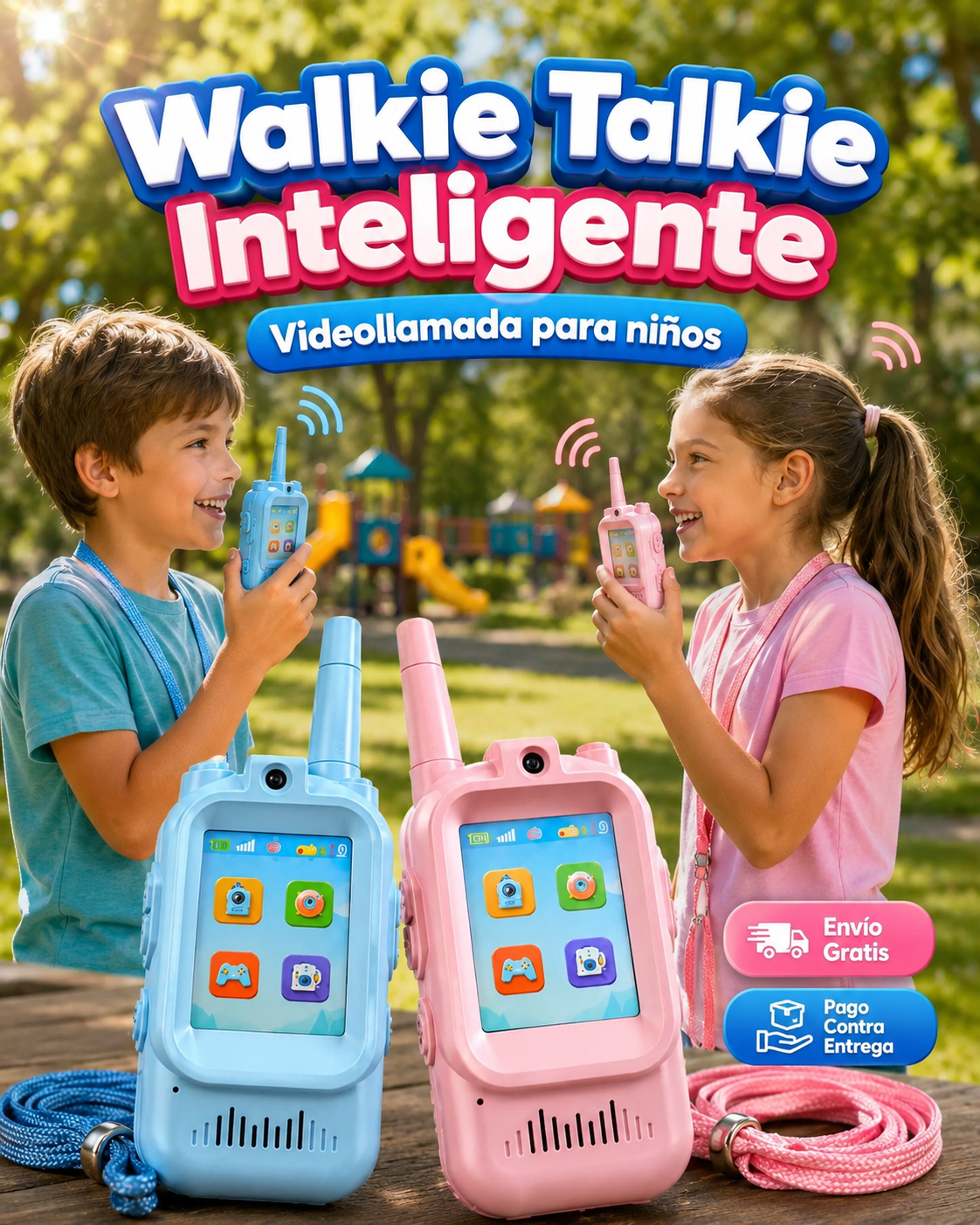 PAGUE 1 Y LLEVE 2 Walkie Talkie Inteligente con Videollamada, pantalla HD, batería de 1000 mAh